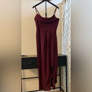 Showpo Burgundy Midi Dress